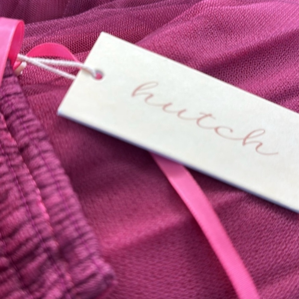 Strapless Tiered Fuchsia and Coral gown - Picture 5 of 8